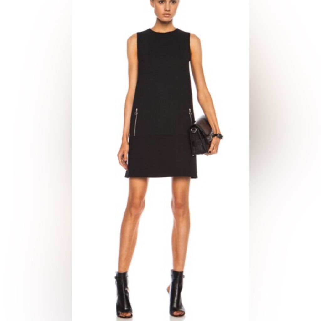 Acne Black Sheath Mini Dress Crew Neck Sleeveless